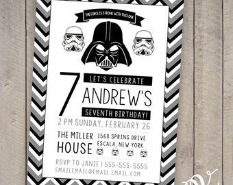 Star Wars Birthday Invitation/Darth Vader/Stormtrooper {Printable}{Instant Download}{Self-Edit}