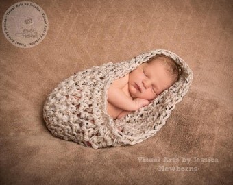 Brown Baby Cocoon, Photo Prop, CARAMEL, Style 1, baby cocoon, baby cacoon, crochet baby bowl, brown baby prop, brown newborn prop, baby bowl