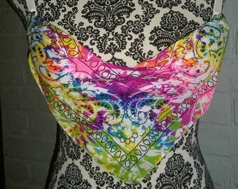 Rainbow Bandana Rave Bra * FREE Shipping in US * EDC Bra, Festival Bra