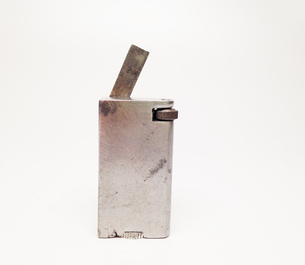 ANTIQUE BLOCK LIGHTER Working old Lift Arm Royal Lite Block Aluminum