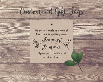 Baby Shower Favor Tags, Baby Bash Gift Tags, Champagne Favor Tags, Baby Shower Champagne Pop Tag, Baby Bash Champagne Favor