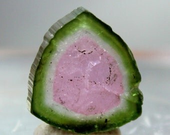 6.90 cts Very Beautiful Natural Watermelon Tourmaline Slice from Paprok Afghanistan - 15*15*3mm