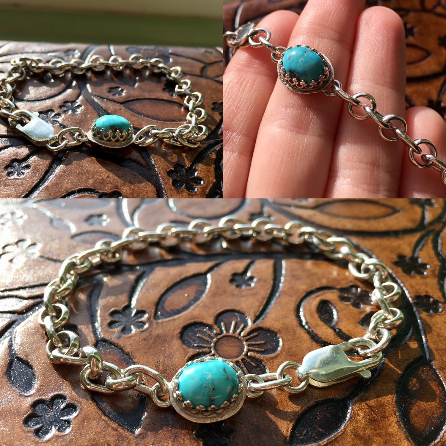 Handmade Artisan Sterling Silver Soldered Chain Bracelet with