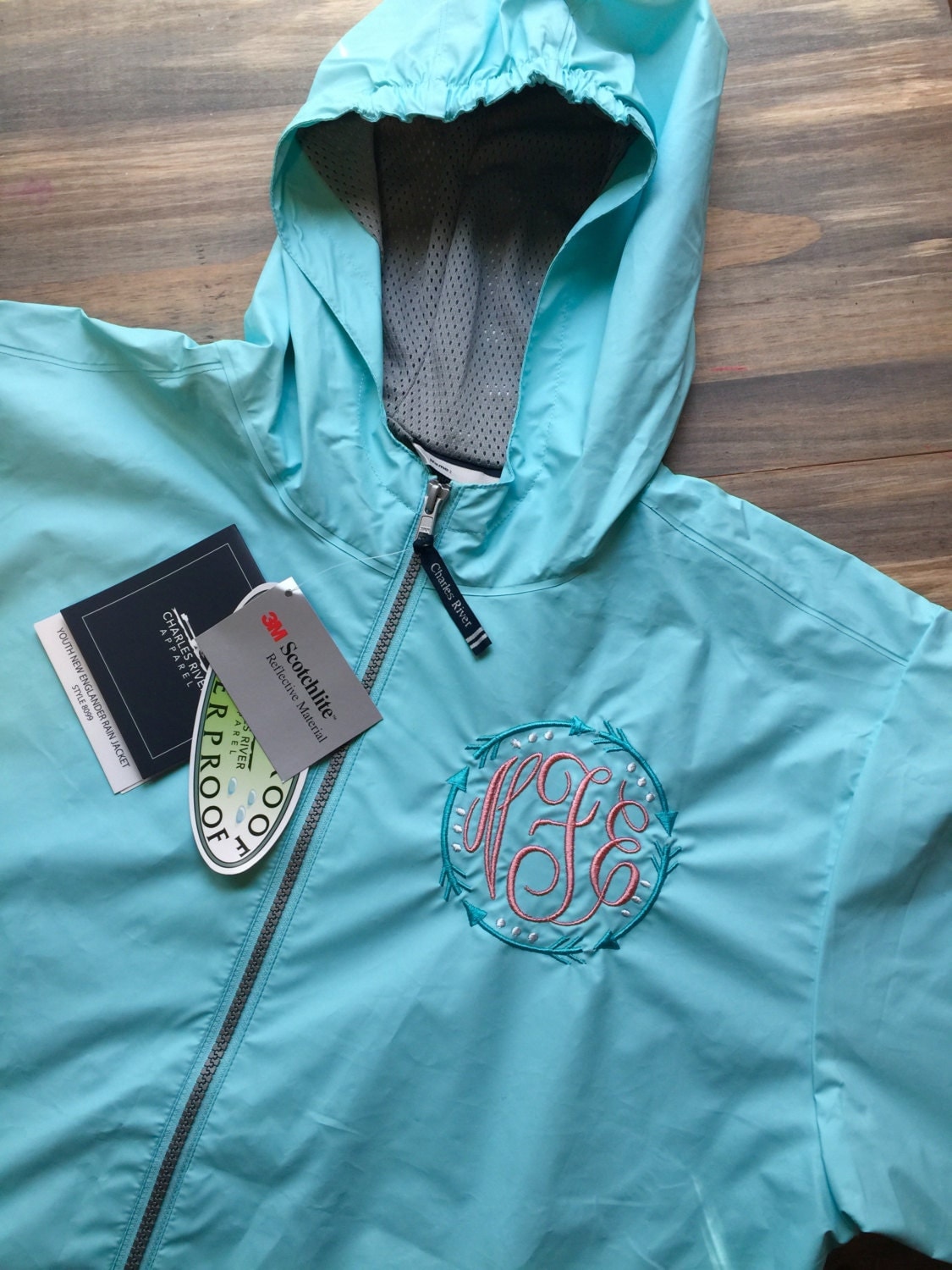 Monogrammed Rain Jacket Charles River Apparel Women's