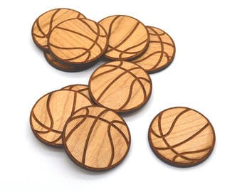 10 Laser cut wooden basketballs