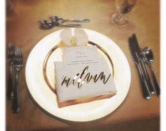 Laser cut names - custom laser cut place cards / escort card / placecards