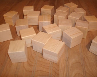 26 unfinished 2" wood blocks, unfinished wooden blocks, wood blocks, wood baby blocks, wooden blocks