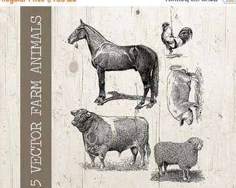 Farm animals clipart | Etsy