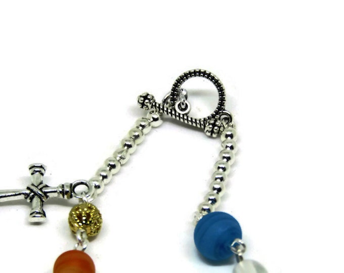 The Lords Prayer Bracelet - Matthew 6 Beaded Bracelet - Custom Wrist Size - Catholic Bracelet - Christian Jewelry - Learn to Pray