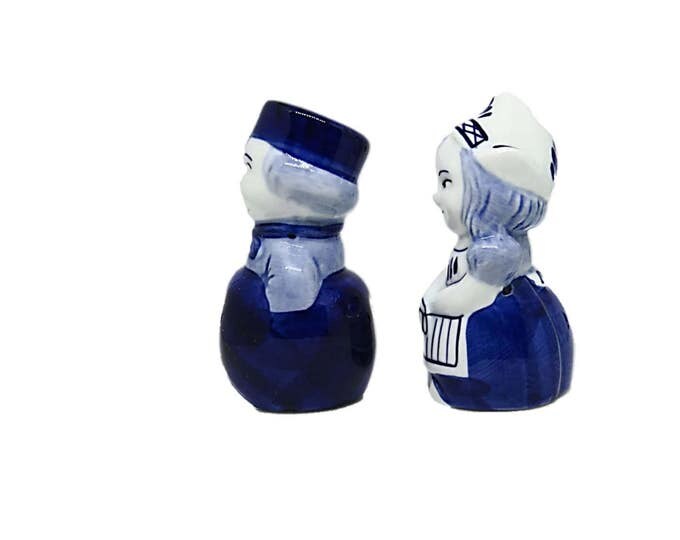 Delft Blue Salt & Pepper Set | Delft Ceramic Figures | Pottery Little Dutch Boy and Girl | Vintage Holland | Kitchen Dining Tableware Mom