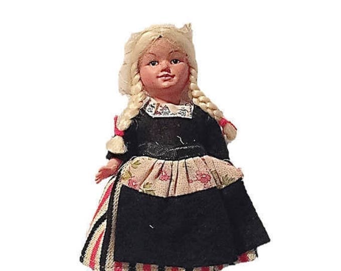 1950's Doll West Germany | Long Braid Doll | Mohair Doll Wig | Gift for Girl