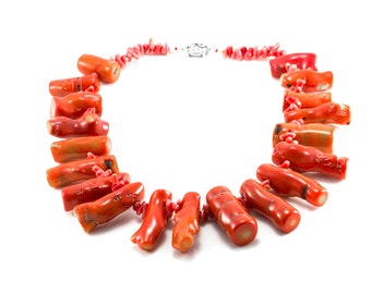 Chunky Coral Necklace/ Red Coral Necklace/ Natural Coral Necklace/ Branch Coral Necklace/ Red Branch Coral/ Sea Coral Necklace