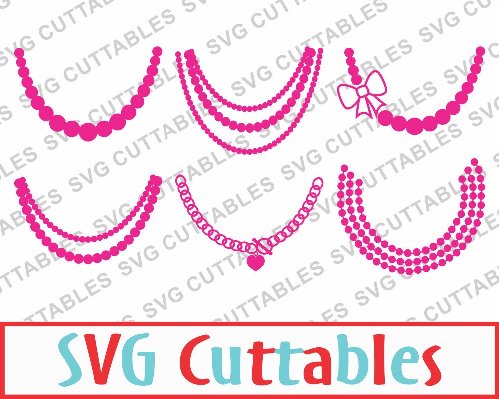 Download Necklace SVG Set of 6 svg dxf eps Vector Digital Cut File