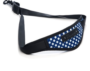 Beaumont Saxophone Neck Strap Blue Polka Dot