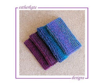 KNITTING PATTERN pdf, quick and easy chunky garter wristers, wrist warmers, instant DOWNLOAD
