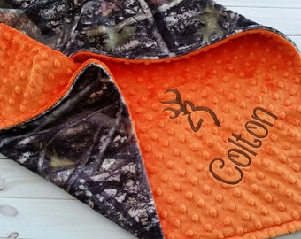 Personalized Camo Baby Blanket, Camo Minky Blanket, Minky Baby Blanket, Boy Camo Blanket, Camo Baby
