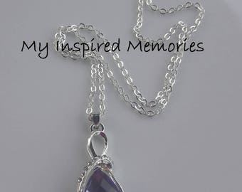 Free Shipping! Lavender teardrop necklace