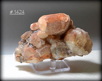 Multi-Generational Red Calcite Crystal Cluster, with Contrasting White Calcite, from Daye County, China