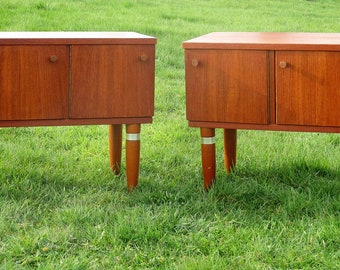 Pair Vintage Nightstands End tables Mid Century Danish Modern Authentic Gorgeous