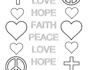 faith love and hope coloring pages - photo #7