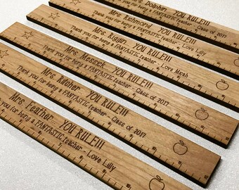 Teacher Appreciation Gift Ruler - Personalized You Rule ruler - Engraved Wood