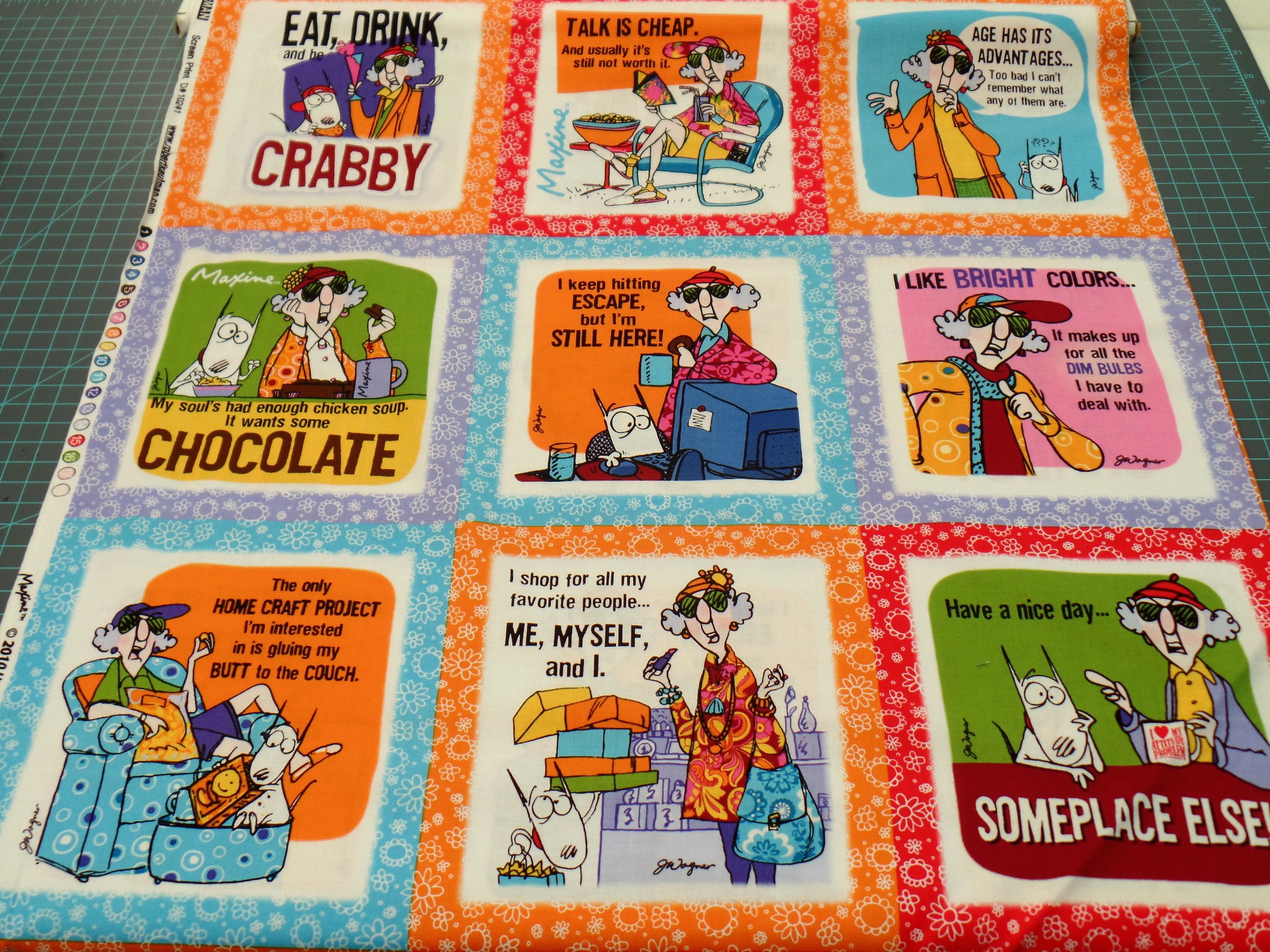 Maxine Cotton Panel Fabric Quilt Shop quality 100 Percent Kona Cotton