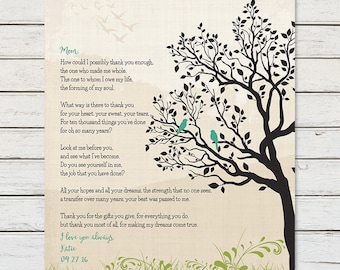 Mom Poem Tree Print poem for mother mothers day gift gift