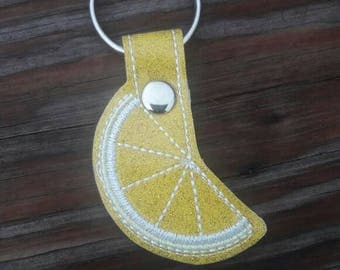 Lemon Citrus Wedge Keychain Gift