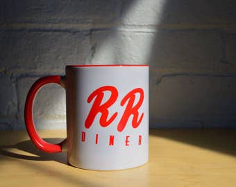 Twin Peaks Double R Diner Mug for a Damn Fine Cup of Coffee with your Cherry Pie Includes BOB Wanted Poster.