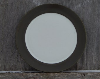 Vintage Denby Chevron Brown Border Plate Stoneware Salad Plate