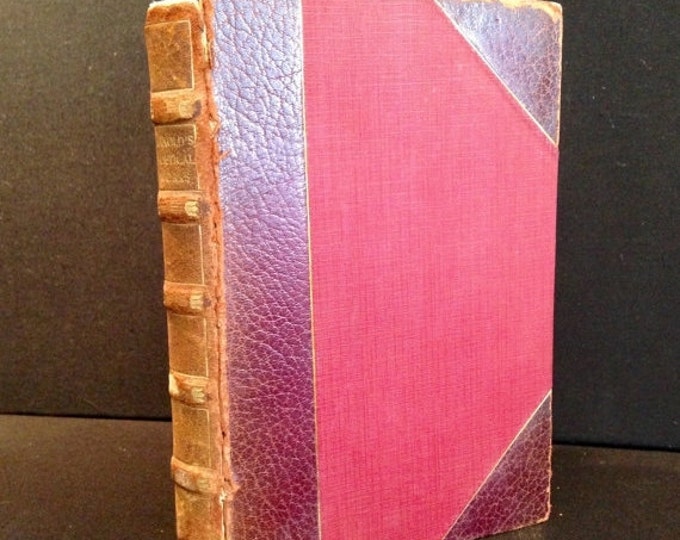 Storewide 25% Off SALE Antique c1895 Maroon Cloth Hardcover Book by Famous Artist Matthew Arnold Titled 'Arndolds Poetical Works' with Gilte