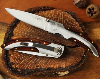 Groom Clip Pocket Knife - Engraved Pocket Knives - Groomsmen Personalized Knife - Custom Groomsmen Gifts - Wood Handle Knife