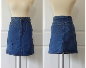 Vtg Denim Skirt Size 5 6 Small Cotton Short New Old Stock (R2-11)