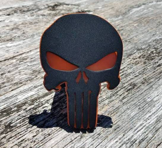 Punisher Hitch Cover Black with Lime Green Stripe