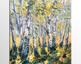 Abstract Art, Canvas Wall Art, Modern Art, Large Painting, Oil Painting Abstract, Livingroom Canvas Art, Large Art, Tree Landscape Painting