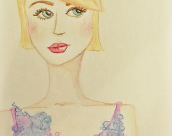 Whimsical Girl (Original Watercolor Illuatration)