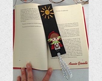 Bookmark little Red Riding Hood-Bookmark fairy Bookmark Sun-Bookmark bimba-Gift Idea-Bookmark black-accessories books