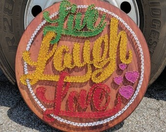 Live Laugh Love String Art - 24" diameter