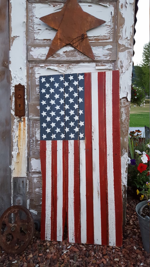 Rustic Wood American Flag Wood Flag Vertical Flag Rustic