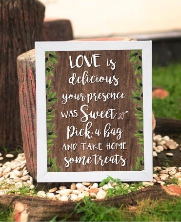 Rustic Style Love is Delicious Sweet Treat Favor Sign, Instant Download Sign, Wedding Favors Shower Favors Dessert Table