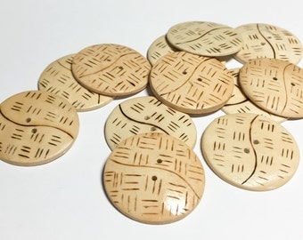12 round wood buttons 1 1/4" for crafts and accessories