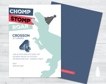 dinosaur birthday invitation, dinosaur invitation, dinosaur birthday, dinosaur party birthday invitation, modern dinosaur invitation