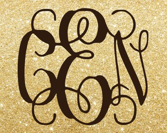 Monogram YETI Decal | Monogram Tumbler Decal | Monogram Laptop Decal | Preppy Decal | Monogram Car Decal | Monogram Notebook Decal