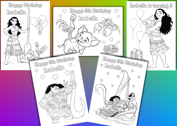Moana Personalized Coloring Pages