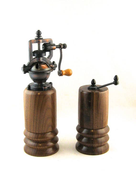 Pepper & Salt Grinders antique style hand crank Anniversary