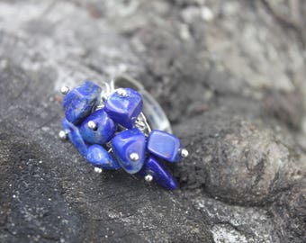 Lapis Lazuli ring boho ring birthstone ring stackable ring stacking ring blue gemstone ring nature ring handmade ring ring gift custom ring