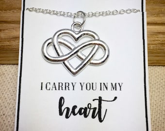Miscarriage Necklace, Loss Necklace, Miscarriage Gift, Memorial Necklace, Memorial Gift, Loss Gift, Infinity Heart Necklace, Sympathy - MC2