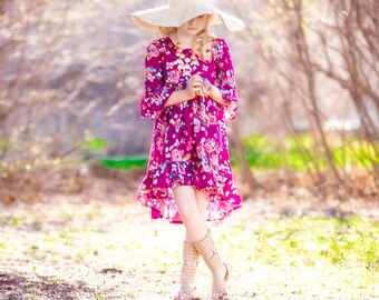 Patricia's Boho High Low Top & Dress. PDF sewing pattern for toddler girl sizes 2t - 12