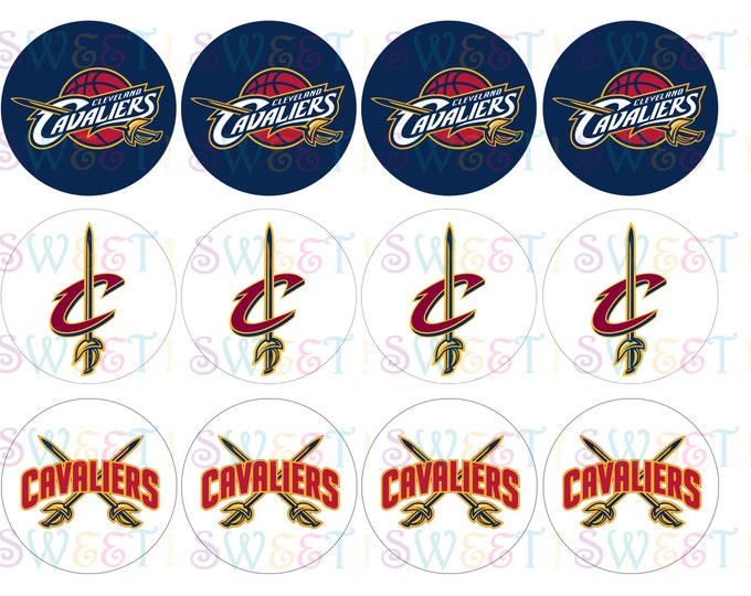 Edible Cleveland Cavaliers Cupcake, Cookie or Oreo Toppers - Wafer Paper or Frosting Sheet