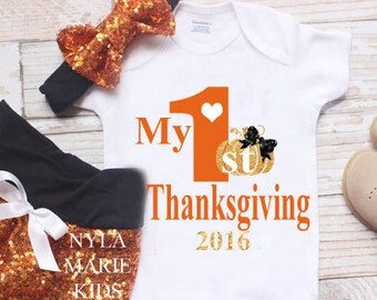 Baby Thanksgiving Outfit, My First Thanksgiving Outfit, Baby's 1st Thanksgiving,
